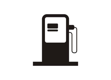 Yakıt pompası. Siyah ve beyaz olarak basit simge.