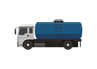 Tanker kamyonu. Basit düz resimleme