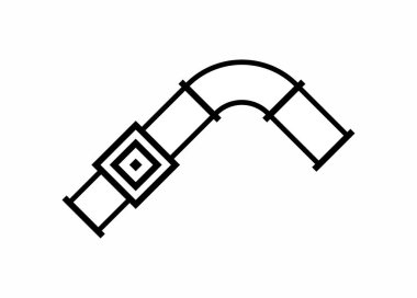 Havalandırma kanalı. Siyah beyaz basit illüstrasyon.