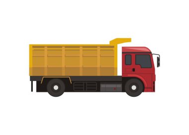 Çöp kamyonu. Basit düz resimleme