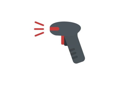 Fiyat tarayıcı silahı. Basit düz resimleme