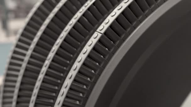 Rotor de turbina máquina de aço interno — Vídeo de Stock