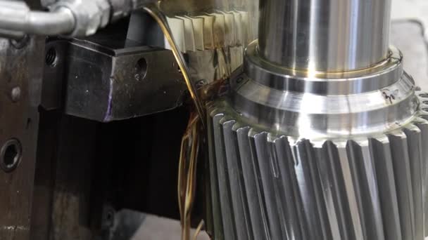 Industry Lathe Machine Milling Cutter Gear Work — Stock Video
