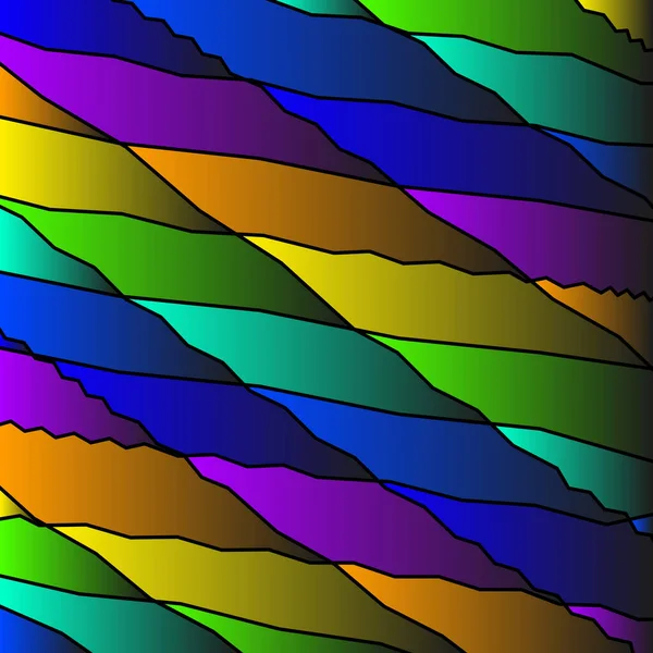 Verspiegelte Farbige Scherben Von Gekrümmten Violetten Schnittbändern Und Dunklen Linien — Stockfoto
