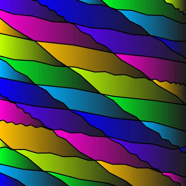 Kavisli Pembe Kurdeleler Koyu Çizgilerin Aynalı Renkli Parçaları Modern Tarzı — Stok fotoğraf