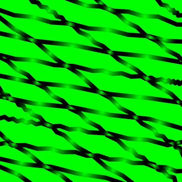 Schräge Schwarze Linien Und Rauten Auf Grün Mit Einer Überschneidung — Stockfoto
