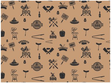 Bbq desen Vektörleri dekoratif simgeler dizayn