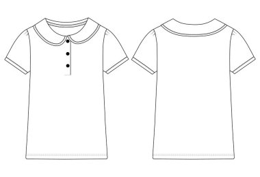 Şirin Kızlar Polo Tişört Vektörü, Çocuklar Kısa Kollu Polo, Oyuncak Yaz Tişörtü, Moda Bebek Üstü, Çizgi Film Tarzı Gömlek