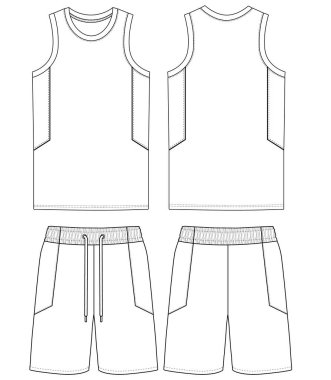 Önde ve arkada basketbol forması tasarımı