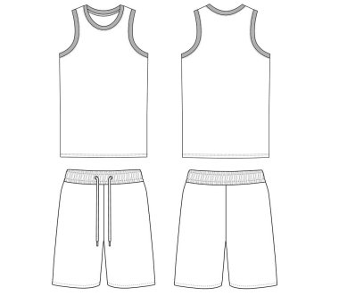 Önde ve arkada basketbol forması tasarımı