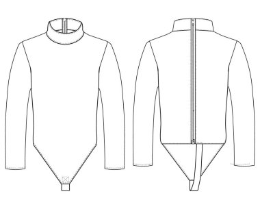 Man Ecostar Eskrim Ceketi Vektörü Profesyonel Eskrim Üniforması Teknik Düz