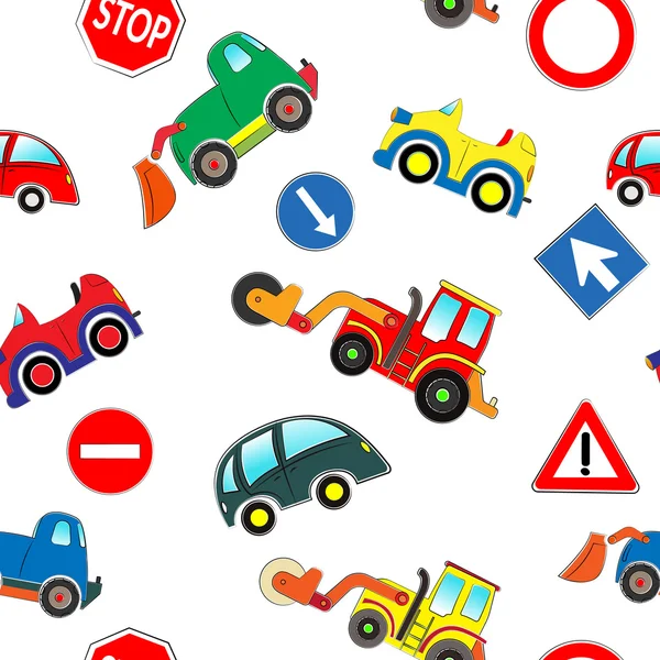 Modello di auto per bambini senza soluzione di continuità . — Vettoriale Stock