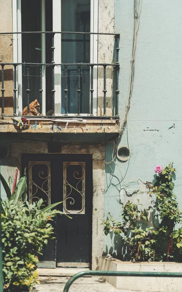 Tiro Vertical Uma Típica Inclinação Retro Europeia Entrada Uma Casa — Fotografia de Stock