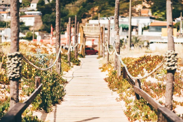 Eine Schmale Passage Die Vom Strand Ins Landesinnere Führt Mit — Stockfoto