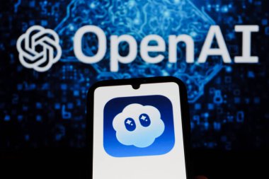 Bandung, Indonesia - October 11, 2025: In this photo illustration, Sora AI logo is displayed on a smartphone.