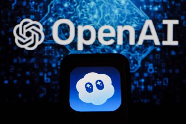 Bandung, Indonesia - October 11, 2025: In this photo illustration, Sora AI logo is displayed on a smartphone.