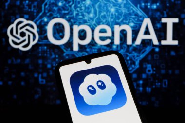 Bandung, Indonesia - October 11, 2025: In this photo illustration, Sora AI logo is displayed on a smartphone.