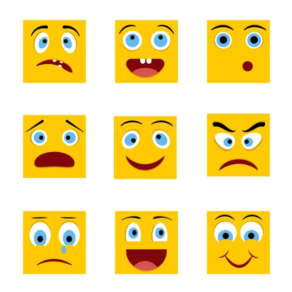 Foursquare żółty uśmiech — Wektor stockowy