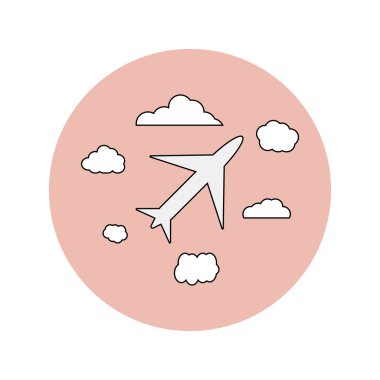 Düğün vektör düz simgesi uçak ve bulutlar