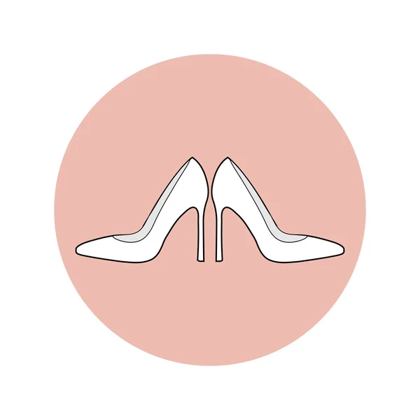 Boda vector icono plano de zapatos blancos — Vector de stock