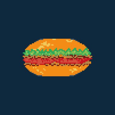 Piksel burger yemek darkblue