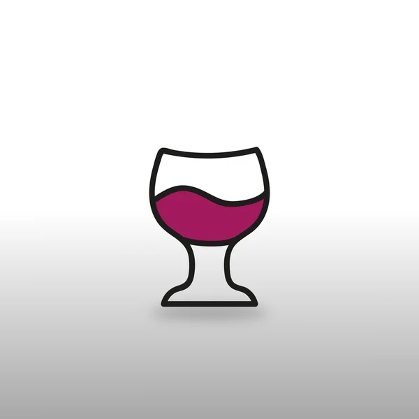 Symbol Vektor Glas Wein — Stockvektor
