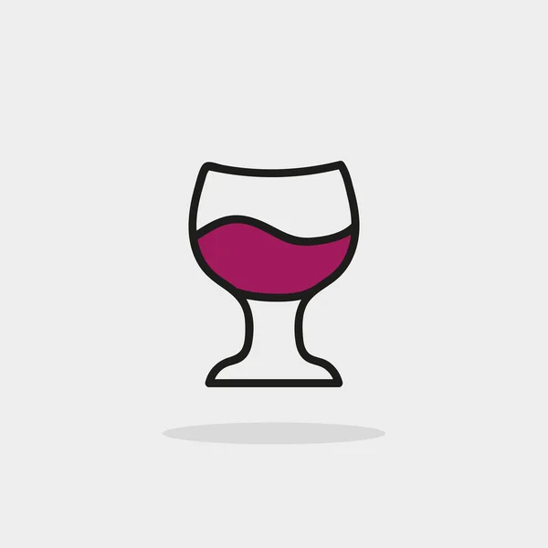 Ikoni vektori lasi viiniä — vektorikuva