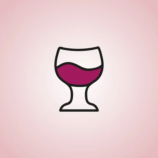 Icono vector vaso de vino — Vector de stock