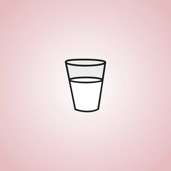 Cam bardak su süt vektör simgesi