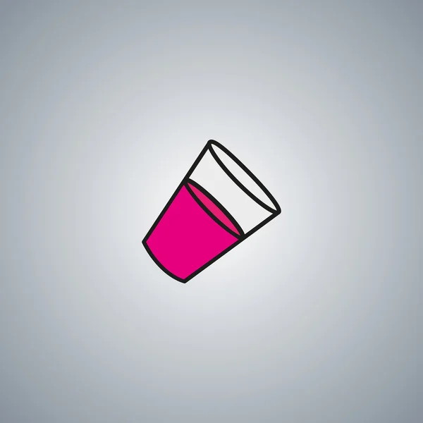 Γυαλί ποτήρι νερού γάλα χυμό ροζ διάνυσμα εικονίδιο χυμό ροζ σμέουρων φράουλα μούρο τεύτλων — Διανυσματικό Αρχείο