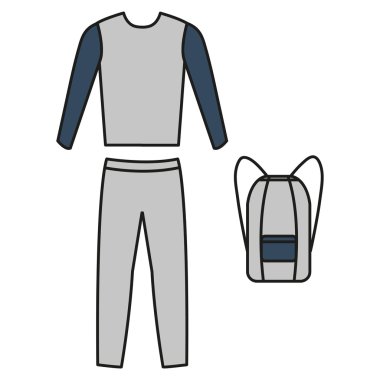 Eşofman vektör. Eşofman simgesi fitness. Mens spor uymak vektör.