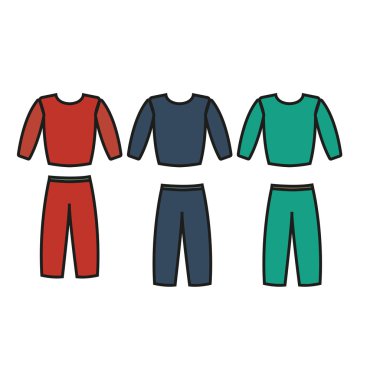 Eşofman vektör. Eşofman simgesi fitness. Mens spor uymak vektör.