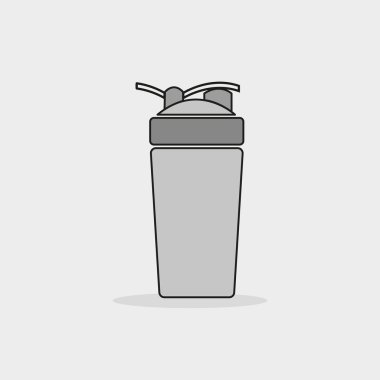 protein shaker simge vektör. Fitness shaker vektör. Spor beslenme shaker