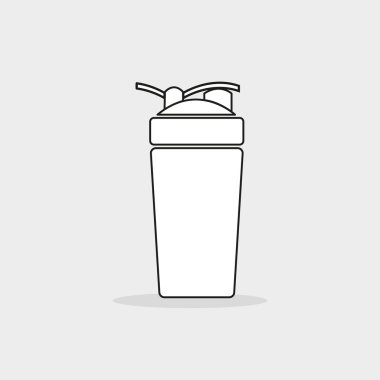 protein shaker simge vektör. Fitness shaker vektör. Spor beslenme shaker