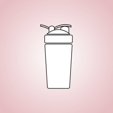 protein shaker simge vektör. Fitness shaker vektör. Spor beslenme shaker