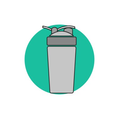 protein shaker simge vektör. Fitness shaker vektör. Spor beslenme shaker