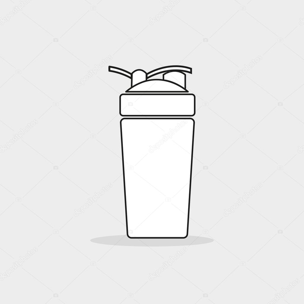 Shaker vector icon protein drink sport fitness muscle growth big