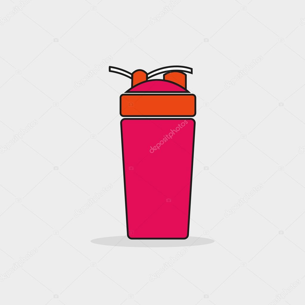 Shaker vector icon protein drink sport fitness muscle growth big