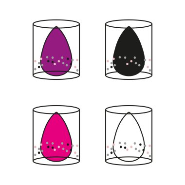 Güzellik blender vektör. Renkli güzellik blender ayarla, Sünger kadar yapmak.