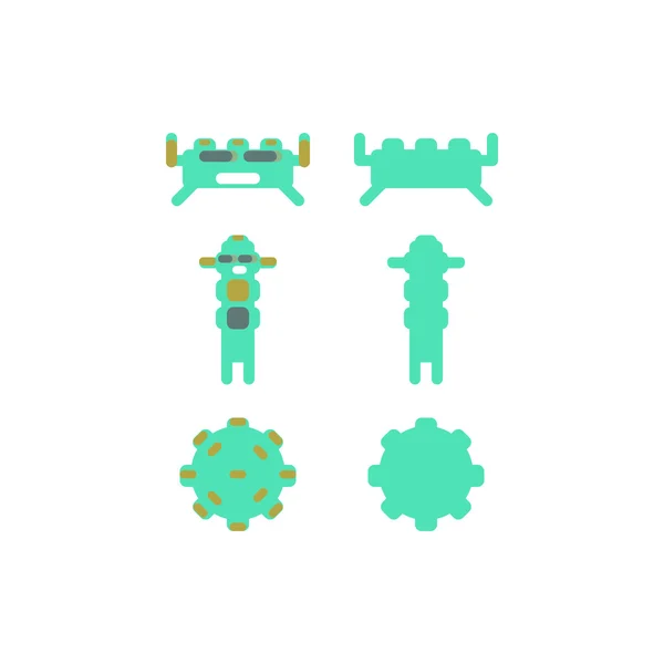 Personajes monstruo para el juego de la aplicación de juego o carteles. aplicación robots — Vector de stock