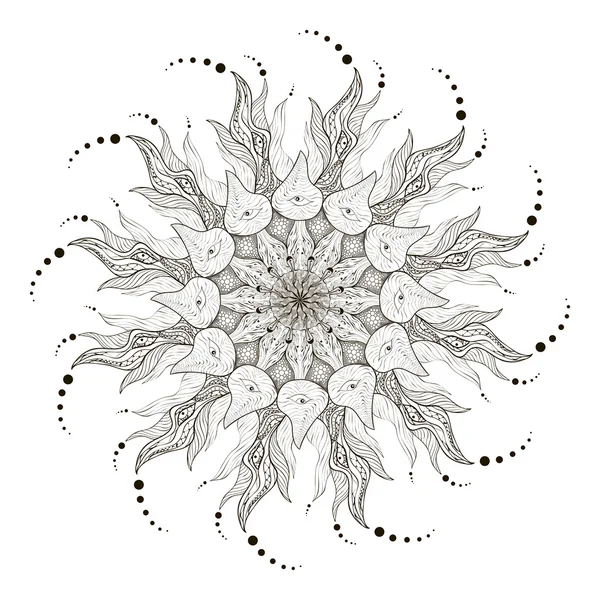 Mandala vector, mandala art, mandala design, mandala pattern, mandala tattoo, mandala vector. Mandala flower, mandala print, isolated mandala, cute mandala, mandala floral. — Stock Vector