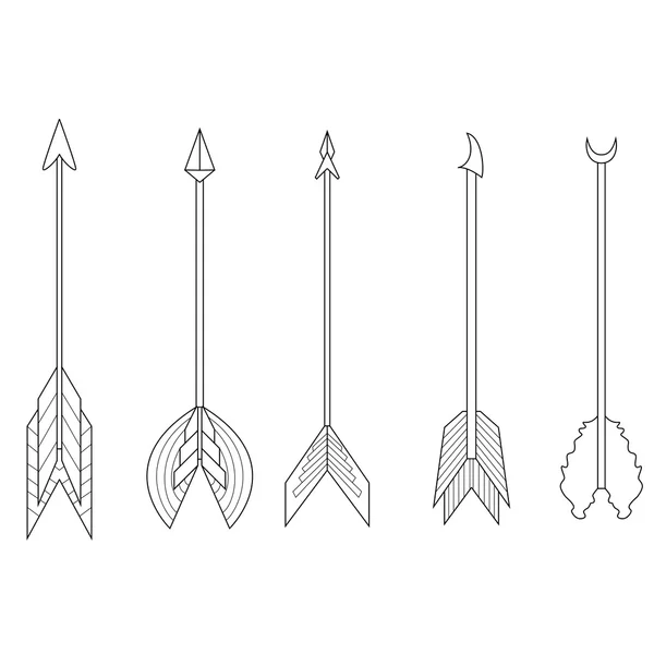 Decoratieve inheemse pijlen — Stockvector