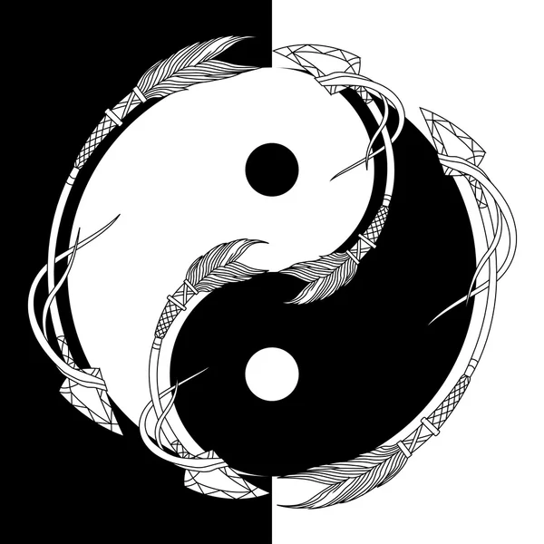 Yin yang símbolo — Vetor de Stock