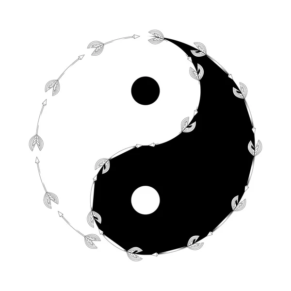 Yin yang símbolo — Vetor de Stock