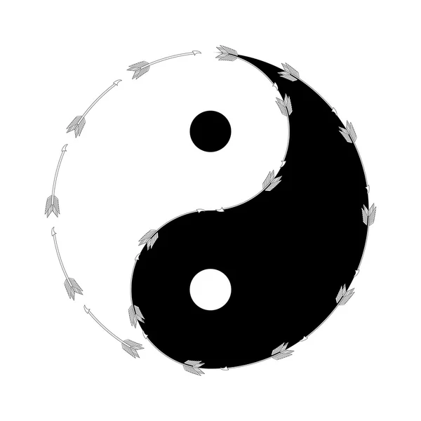 Yin yang szimbólum — Stock Vector