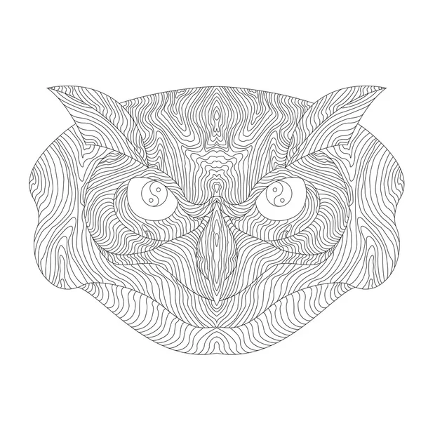 Owl colouring page — Stock Vector