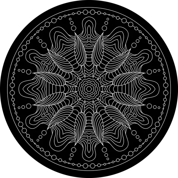 Svart Mandala för färgning. Mandala vektor färgning sida. Mandala konst design. Intrikata Mandala mönster. Ovanlig Mandala tatuering. Outline Mandala blomma. Linje Mandala utskrift. Orientalisk Mandala färg bok — Stock vektor