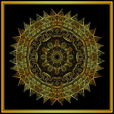 Altın mandala. Lüks mandala.