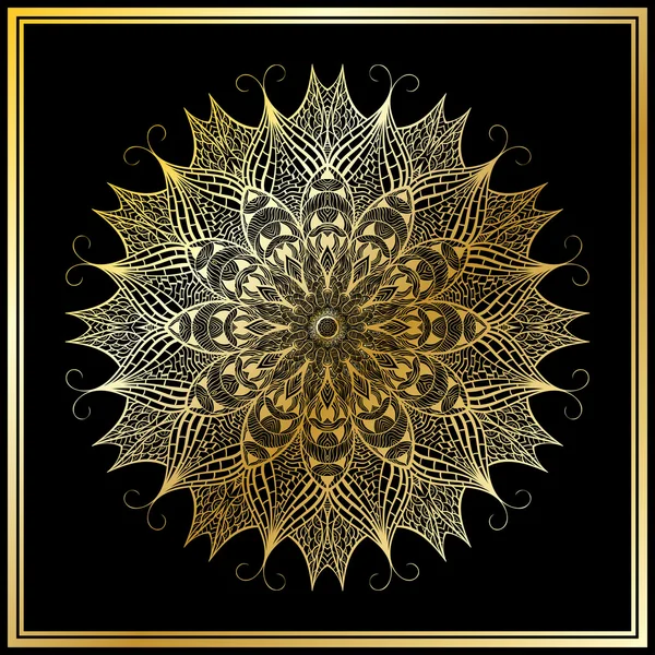 Mandala de oro. Mandala de lujo . — Vector de stock