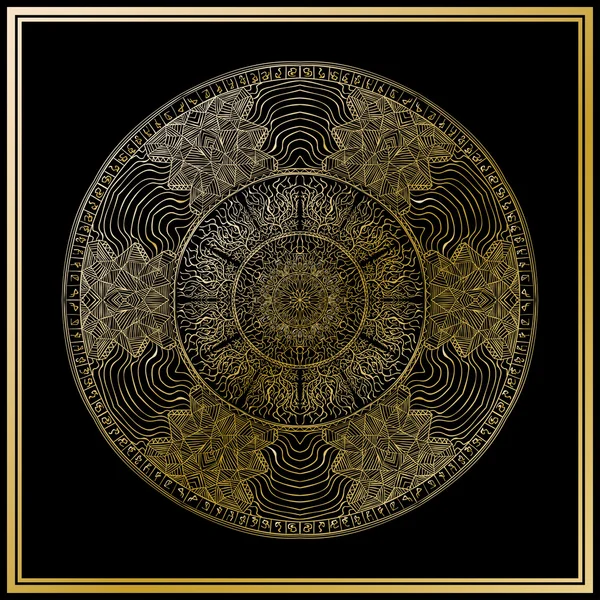 Mandala de oro. Mandala de lujo . — Vector de stock